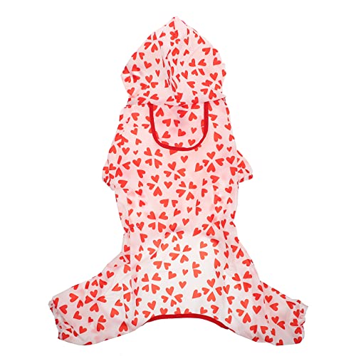 COLLBATH Verstellbarer Hundeponcho Haustier-Regenmantel Atmungsaktiv S Rot Für Und Mittelgroße Hunde von COLLBATH