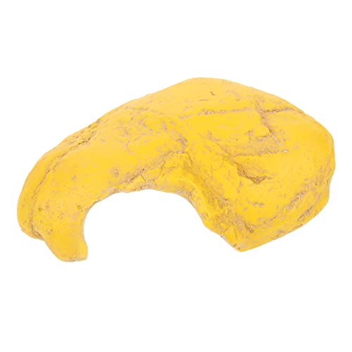 COLLBATH Reptilienversteckhaus Reptilienhaut Aquarium Fischtankpflanzen Korallenriff Fisch Tank Log Luft Reptilien Versteck Reptilien Zucht Brutplatz Höhle der Fischzucht Harz Yellow von COLLBATH