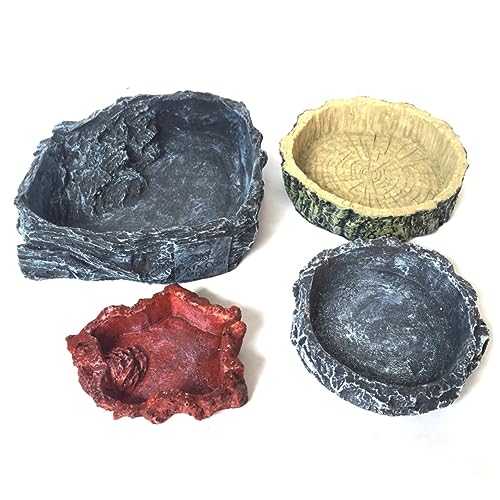 COLLBATH Rundes Becken aus Kunstharz Reptilienfutter Reptilienbehälter schleichtiere Reptilienschalen Becken Aufbewahrungsbehälter für Reptilien Reptilien-Spezialbecken Grey von COLLBATH