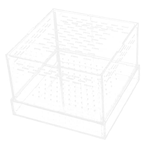 COLLBATH Schildkrötenkäfige Gecko Terrarien Skorpiongehege Schlangengehege Zubehör Reptilienfütterung Spinnen Terrarien Zuchtset Habitatboxen Cricket Keeper Feeder Transparentes Acryl von COLLBATH