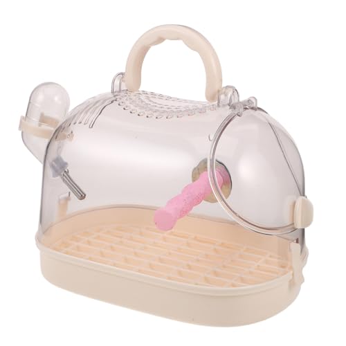 COLLBATH Tragbare Vogeltransportbox mit Sitzstange Leichter Transparenter Papageienkäfig für Kleine Vögel Einfache Reinigung Sicherer Verschluss für Reisen Tierarztbesuche Kanarienvögel von COLLBATH