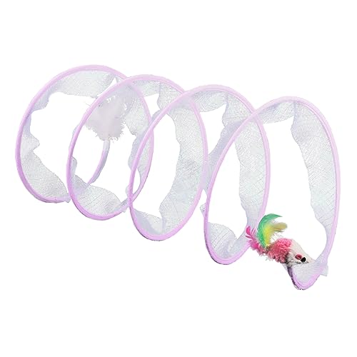 COLLBATH Tunnelspielzeug Für Katzen Katzenspielzeug Gefalteter Katzentunnel Stoff Katzen Interaktive Spielzeuge Faltbare Kätzchenröhre Drinnen Falten Katzenspieltunnel Violett Feder COLLBATH Tunnelspielzeug Für Katzen Katzenspielzeug Gefalteter Katzentunnel Stoff Katzen Interaktive Spielzeuge Faltbare Kätzchenröhre Drinnen Falten Katzenspieltunnel Violett Feder von COLLBATH