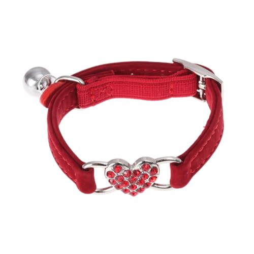 COLLBATH Haustierhalsband Verstellbar Für Hund Mit Strass Pfirsichherz-Design Strapazierfähig Zum Gassigehen von COLLBATH