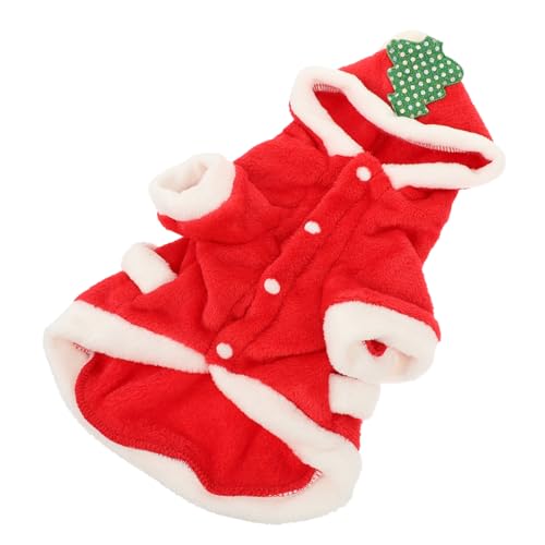 COLLBATH Verwandlungskostüm für Haustiere Weihnachten Haustier warme Kleidung Kleiner Hundepullover Weihnachtsmann-Kostüm Kleider Weihnachtskleidung für Haustiere Hundemantel Pentagramm rot von COLLBATH