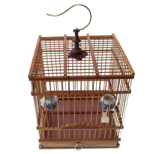 COLLBATH Vintage Vogelkäfig Rechteckig mit Abnehmbarem Bodenfach Stabiles Carbonisiertes Bambusmaterial für Gartennutzung Dekorativer Käfig für Zosterops und Kleine Vögel für Innen und COLLBATH Vintage Vogelkäfig Rechteckig mit Abnehmbarem Bodenfach Stabiles Carbonisiertes Bambusmaterial für Gartennutzung Dekorativer Käfig für Zosterops und Kleine Vögel für Innen und von COLLBATH