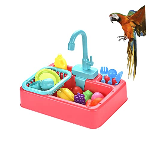 COLLBATH Vögel Dusche Box Automatische Badewanne Mit Wasserhahn Papagei Pfingstrose Vogel Rot Material Farbe von COLLBATH