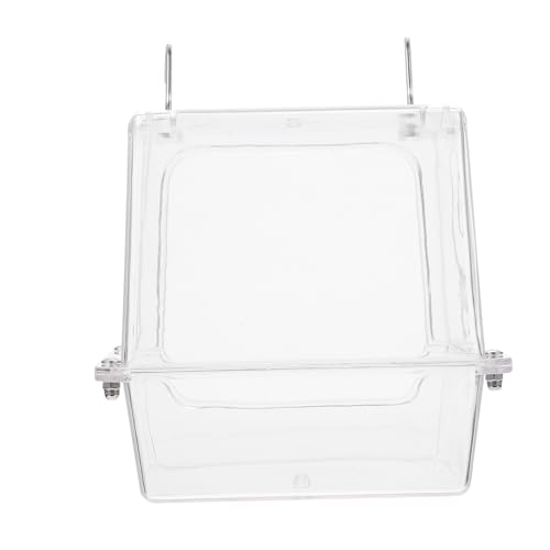 COLLBATH Vogelbad wasserbecken wasserwanne vogelbäder Vogelpapageienbadewanne Vogeltränkebrunnenpumpe reinigen Haustier Pfau hängende Vogeltränke Vogel Badewanne Acryl Transparent von COLLBATH