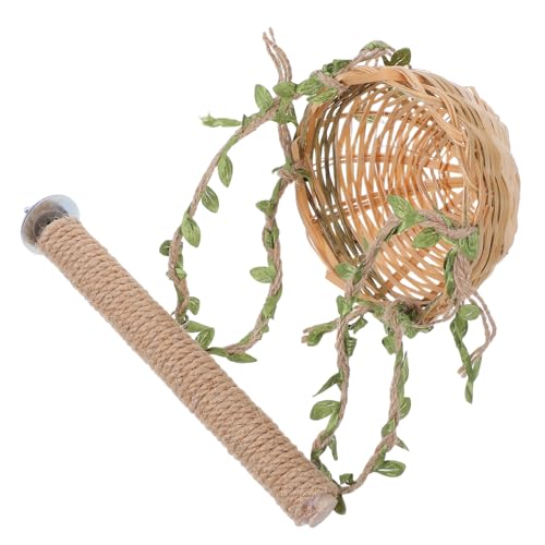 COLLBATH Vogelnestspielzeug Aus Stroh Seilen Von Vogel Stehen Für Vogelsitzstangen Vogelstangen Für Käfig Papageienspielplatz Papageienspielständer Sichtweite Hölzern von COLLBATH