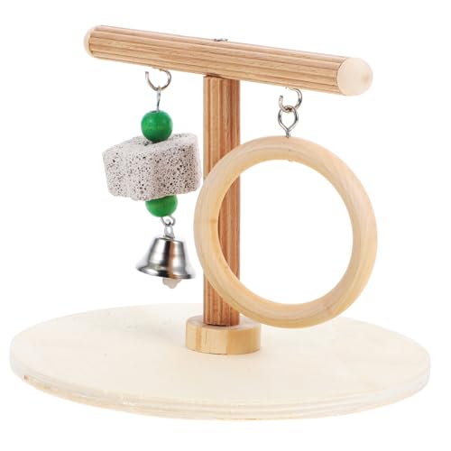 COLLBATH Vogelständer Massivholz Zubehör für Vogelkäfige Vogelspielzeug Sprechendes Papageienspielzeug Vogelspielplatz Papageiengeschirr und Leine für Vögel Vogelleiter hölzern von COLLBATH