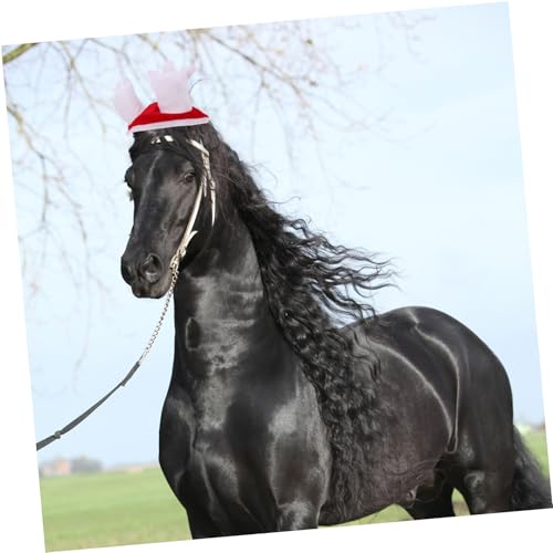 COLLBATH Weihnachts Pferdekostüm mit Rentiergeweih Mütze und Beinwickeln Wiederverwendbar Bequemes Design Atmungsaktiv und Langlebig für Festliche Paraden und Partydekorationen von COLLBATH