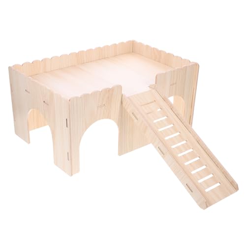 COLLBATH Holz Hamsterhaus Mehrschichtiges Rattenhaus Chinchilla Spielzeug Wohndeko Käfigspielzeug Zubehör Mini Rattenkäfig Spielzeug von COLLBATH