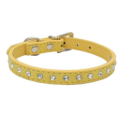 Katzenhalsbänder Kätzchen Halskette Zubehör Produkte für Haustier kleine Hundehalsband Welpen,Gelb,S von COLORFULMALL