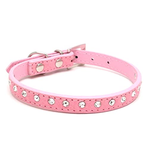 Katzenhalsbänder Kätzchen Halskette Zubehör Produkte für Haustier kleine Hundehalsband Welpen,Rosa,XXS von COLORFULMALL