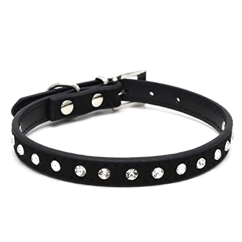 Katzenhalsbänder Kätzchen Halskette Zubehör Produkte für Haustier kleine Hundehalsband Welpen,Schwarz,S von COLORFULMALL