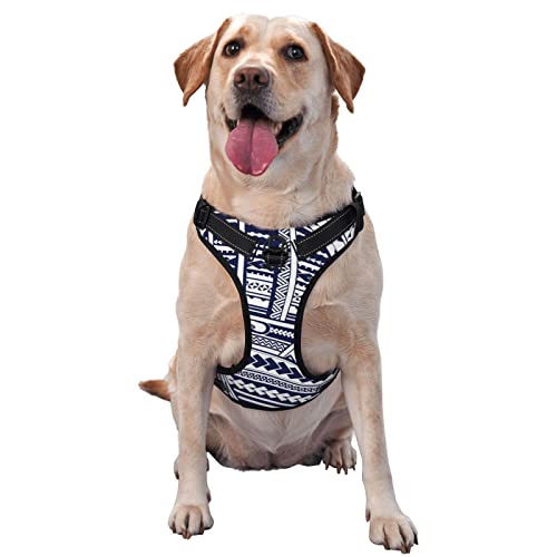 Blaue polynesische Maori-Stammesmuster Haustier-Traktionsweste für Haustiere, Brustgurt, Geschirr, Outdoor, Spaziergänge mit dem Hund Blaue polynesische Maori-Stammesmuster Haustier-Traktionsweste für Haustiere, Brustgurt, Geschirr, Outdoor, Spaziergänge mit dem Hund von COMAAM
