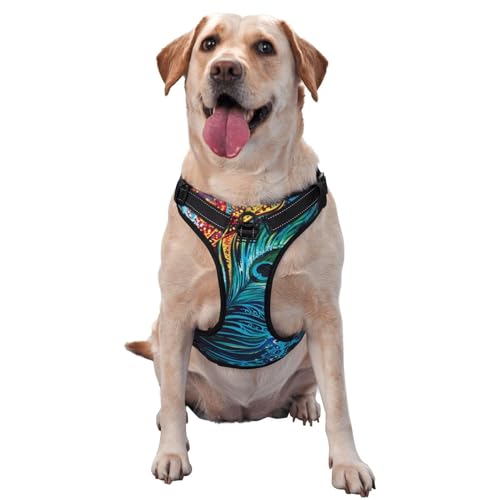 Farbiger Pfauen-Traktionsweste für Haustiere, Brustgurt, Geschirr, Outdoor, Spaziergang mit dem Hund Farbiger Pfauen-Traktionsweste für Haustiere, Brustgurt, Geschirr, Outdoor, Spaziergang mit dem Hund von COMAAM