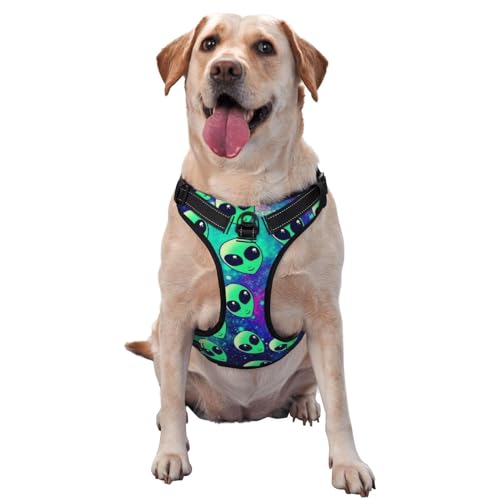 Green Aliens Haustier-Traktionsweste, Brustgurt, Geschirr, Outdoor, Hundespaziergang Green Aliens Haustier-Traktionsweste, Brustgurt, Geschirr, Outdoor, Hundespaziergang von COMAAM