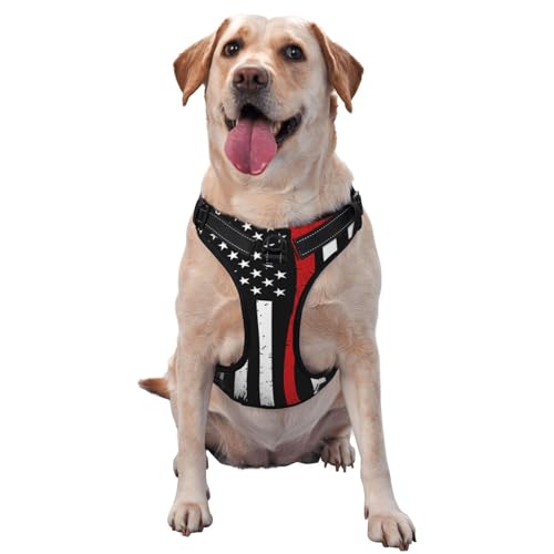 Red Line Feuerwehrmann USA-Flagge, Traktionsweste, Brustgurt, Geschirr, Outdoor, Spaziergang mit dem Hund Red Line Feuerwehrmann USA-Flagge, Traktionsweste, Brustgurt, Geschirr, Outdoor, Spaziergang mit dem Hund von COMAAM