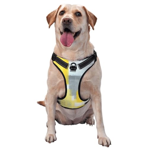 Traktionsweste für Haustiere, abstrakte Kunstmalerei, Grau und Gelb, mit Brustgurt, Geschirr für den Außenbereich, mit dem Hund spazieren gehen Traktionsweste für Haustiere, abstrakte Kunstmalerei, Grau und Gelb, mit Brustgurt, Geschirr für den Außenbereich, mit dem Hund spazieren gehen von COMAAM
