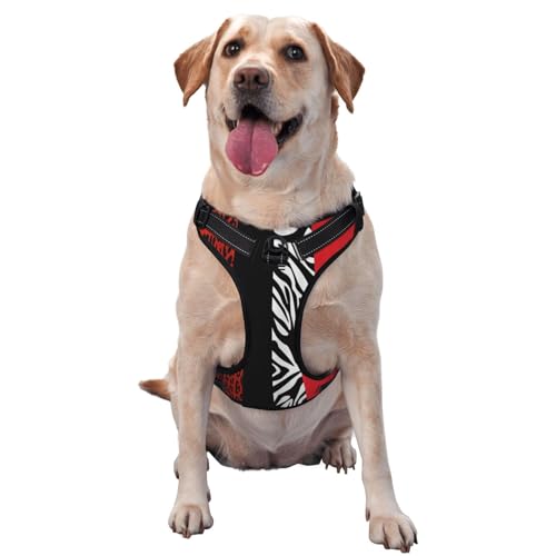Traktionsweste mit rotem Leoparden- und Zebramuster für Haustiere, Brustgurt, Geschirr für draußen, mit dem Hund spazieren gehen Traktionsweste mit rotem Leoparden- und Zebramuster für Haustiere, Brustgurt, Geschirr für draußen, mit dem Hund spazieren gehen von COMAAM