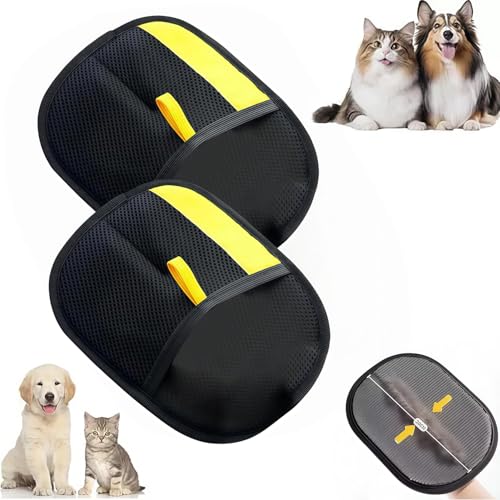 2 Stück Haustier-Pflegehandschuhe, Katzenpflege-Handschuh, Fellpflege-Handschuhe für Hunde, doppelseitiger Fellpflege-Handschuh, wiederverwendbar, elektrostatischer Haarentferner, Fellpflege-Handschuh von COMBLU