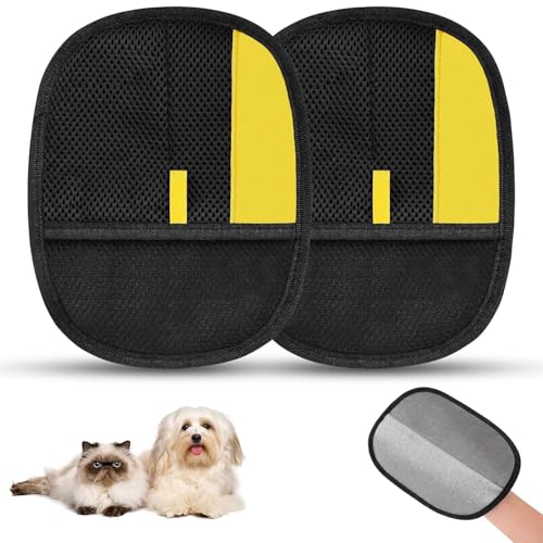 2 Stück Hundewaschhandschuhe, Katzenpflege-Handschuh, doppelseitige Haustierpflege-Handschuhe, wiederverwendbar, elektrostatischer Haarentferner, Fellpflege-Handschuh, Werkzeug von COMBLU