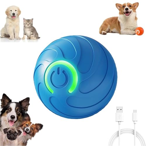 Spielzeug für Welpen, interaktives Hundeballspielzeug, interaktive Katzenbälle, automatisch beweglicher Haustierball, 360 ° automatisches Rollspielzeug, Hund Rollball mit LED-Blitzlicht von COMBLU