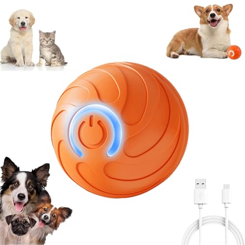 Spielzeug für Welpen, interaktives Hundeballspielzeug, interaktive Katzenbälle, automatisch beweglicher Haustierball, 360 ° automatisches Rollspielzeug, Hund Rollball mit LED-Blitzlicht von COMBLU