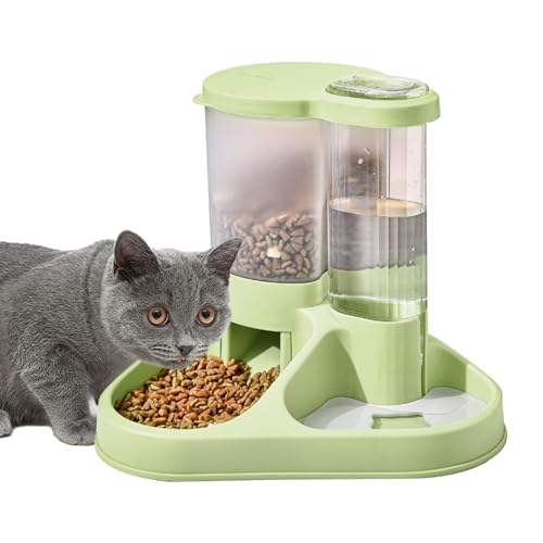 COMFOLIVING Futter- und Wassernapf für Hunde, automatische Futterspender für Hunde, 2-in-1, transparent, Fütterungswerkzeug mit Siphon für Hunde, Katzen und andere von COMFOLIVING