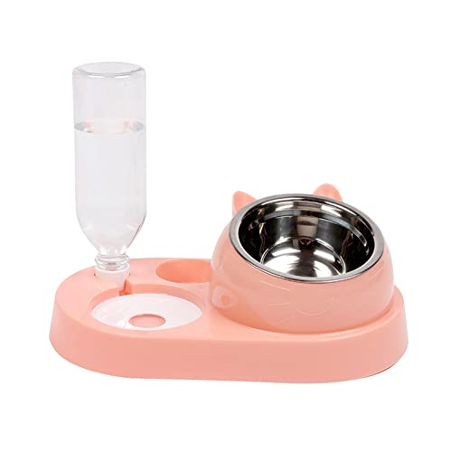 COMFOLIVING Katzenteller für Futter und Wasser, Futternäpfe für Katzen | 2-in-1 automatische Trinknapf für Hunde und Katzen – Set mit Wasserschalen und Futter für Haustiere mit großer Kapazität von COMFOLIVING