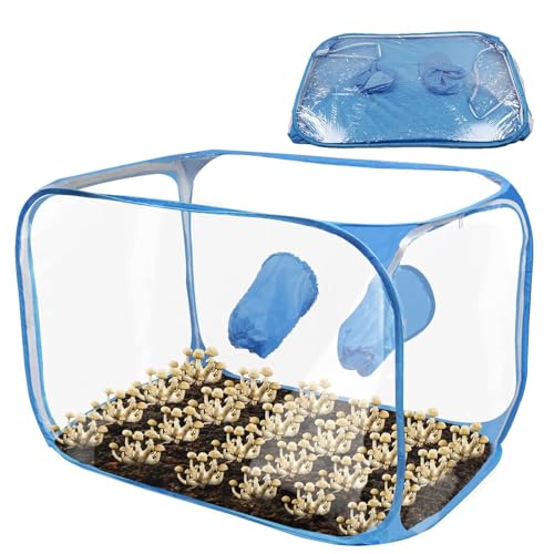 COMFOLIVING Luftbox feststehend für Pilze Pilzzuchtbehälter Pilzzuchtbehälter Transparente Pflanztasche Pilzzelt Pilzzuchtbeutel Gartenzubehör Design von COMFOLIVING