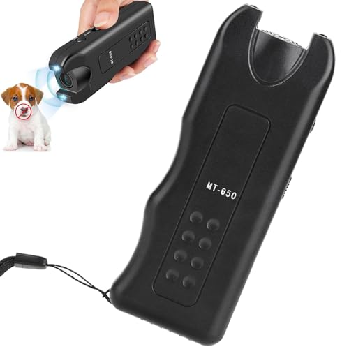 COMFOLIVING Ultraschall-Hundetrainer, LED-Taschenlampe, Anti-Bell-Trainingsgerät für Haustiere, effektives Handtrainer, um das Bellen zu stoppen, für aggressive Hunde im Innen- und Außenbereich COMFOLIVING Ultraschall-Hundetrainer, LED-Taschenlampe, Anti-Bell-Trainingsgerät für Haustiere, effektives Handtrainer, um das Bellen zu stoppen, für aggressive Hunde im Innen- und Außenbereich von COMFOLIVING