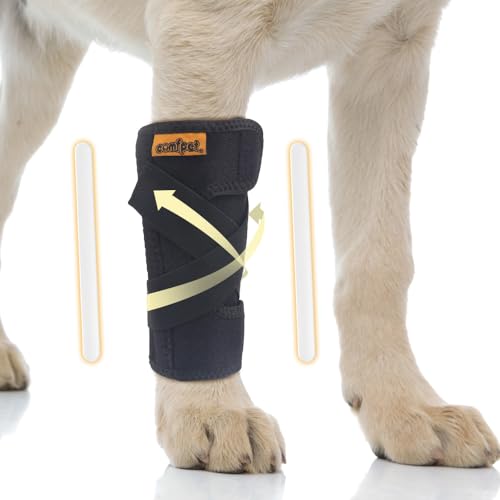 COMFPET Vorderbeinbandage für Hunde, mit Metallstreifen, schützt vor Lecken, Verstauchungen des Hundes, Arthritis (groß) von COMFPET