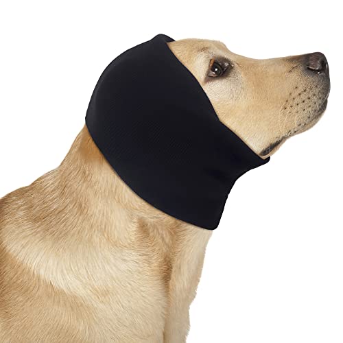COMFPET Beruhigende Ohrenschützer für Hunde, Hundekopfverband für Ohrhämatome, Hundewintermütze Ohrschutz für Katzen und Hunde, Ohrenpflege, XL(schwarz) von COMFPET