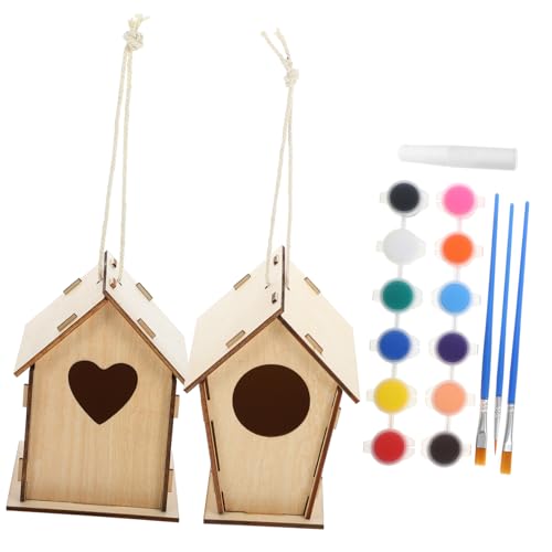 COMNESTBI 1 Satz Kreatives Holz Vogelhaus Bastelset für DIY Graffiti Nistkasten mit Farben Pinseln Kleber und Juteband Handgemachte Dekoration und Kreative Spielaktivitäten COMNESTBI 1 Satz Kreatives Holz Vogelhaus Bastelset für DIY Graffiti Nistkasten mit Farben Pinseln Kleber und Juteband Handgemachte Dekoration und Kreative Spielaktivitäten von COMNESTBI