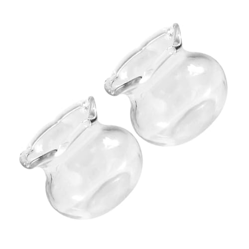 COMNESTBI 2 Stück Fischglas Puppenhaus Zubehör DIY Fischbecken Miniature Dekoration DIY-Modellbau Aquarien Modell Miniatur-Aquarium Szenenzubehör Kleiner Fischtank Fischschalen Transparent von COMNESTBI