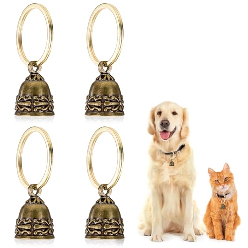 COMNICO Hundehalsband Glocke, 4 Stück Katzenglocken Kupferglocken Retro Ästhetik Extra laut Hundeglocken Katzen Trackerhalsband Anti Lost ID Anhänger Zubehör Dekorative Anhänger Haustier-Tracker COMNICO Hundehalsband Glocke, 4 Stück Katzenglocken Kupferglocken Retro Ästhetik Extra laut Hundeglocken Katzen Trackerhalsband Anti Lost ID Anhänger Zubehör Dekorative Anhänger Haustier-Tracker von COMNICO