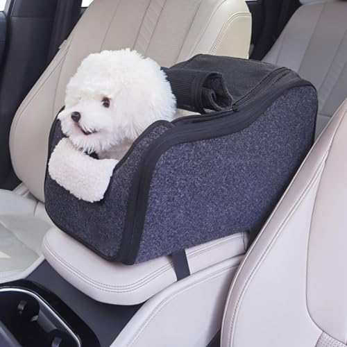 Hunde-Autositz,tragbarer Faltbarer Hundeautositz, interaktiver Hundekonsolen-Autositz mit Sicherheitsgurten für kleine Haustiere von COMOCE