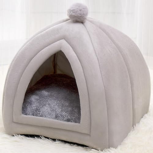 Katzenzelt-Katzensofa,Katzenhäuser Für Innenkatzen Katzenbetthöhle Für Innenkatzen Innenbett,Grey Grau-M von COMOCE