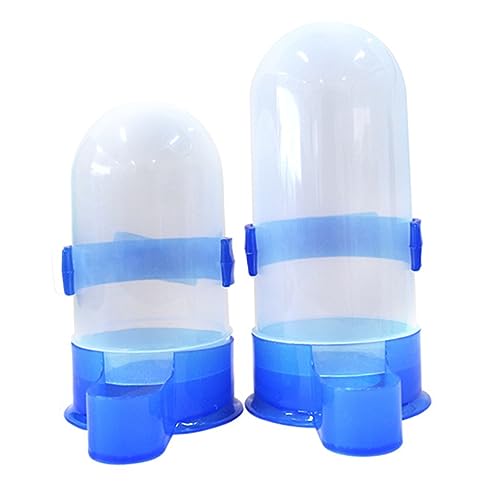 COMPUKAS 2 Stück Vogelfütterer Futterspender Nein Füttern System Automatisch Wasserzufuhr Wasserspender Für Vögel Spender Für Wassernapf Für Hunde Heu Fänger Wachtel Blue Plastik von COMPUKAS