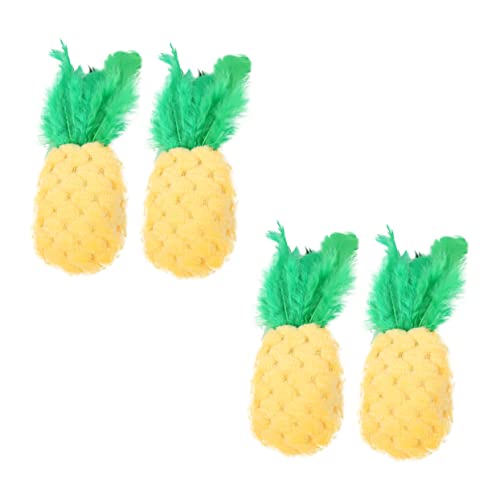 COMPUKAS 4 Stück Teiliges Katzenspielzeug Cartoon Fluffy Ananas Interaktives Kauspielzeug zur Zahnpflege und Stressbewältigung für Katzen und Kätzchen COMPUKAS 4 Stück Teiliges Katzenspielzeug Cartoon Fluffy Ananas Interaktives Kauspielzeug zur Zahnpflege und Stressbewältigung für Katzen und Kätzchen von COMPUKAS
