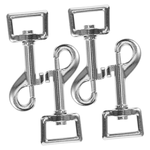 COMPUKAS 4 Stück Teiliges Metall drehkarabiner Hundeleinenverschluss mit Drehbarem Schnapphaken Stabile Verbindung für Hundeleinen Schlüssel und Taschen Einfach zu Bedienen und Vielseitig von COMPUKAS