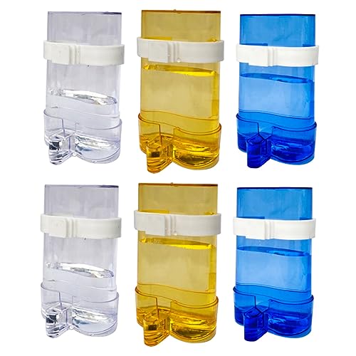 COMPUKAS 6 Stück Automatischer Teiliges Vogelfutterspender aus Lebensmittelechtem Transparenter Papageien und Vogelkäfig Trinkflasche Praktische Hängende Wasserspender für Kanarienvögel von COMPUKAS