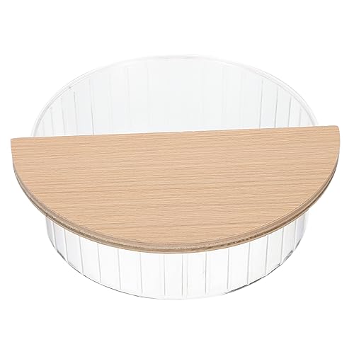 COMPUKAS Hamster Sandbad Box mit Abnehmbarem Holzdeckel Hygienische Badewanne für Hamster Transparentes Sandbad für Haustier Badezimmer und Sauna von COMPUKAS