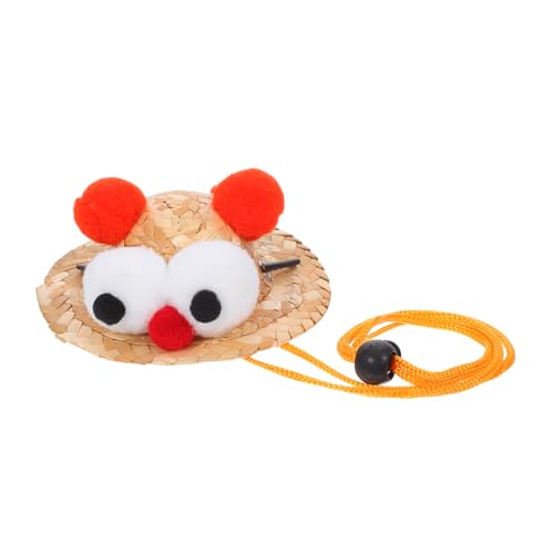 COMPUKAS Hamster-Strohhut: Sombrero-hüte Für Bartagamen Mit Verstellbarem Kinnriemen – Lustige Mütze Mit 3D-Augen Für Kleintiere – Mexikanische Haustiere, Kaninchen, Häschen, Kleidung, von COMPUKAS