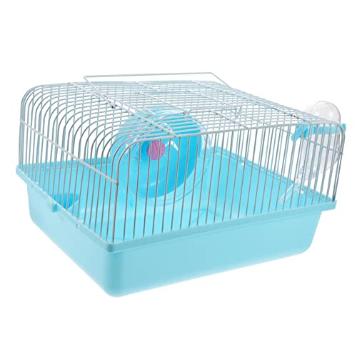 COMPUKAS Hamsterkäfig mit Futter und Wasserschale Laufrad Atmungsaktivem Kleintierhaus Tragbarer Nagerkäfig für Hamster Mäuse Igel Kaninchen für Reisen und Ausflüge von COMPUKAS