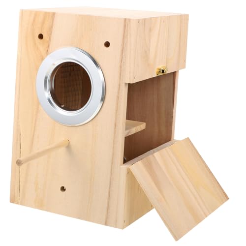 COMPUKAS Holz Brutkasten Vogelhaus Nistkasten für Wellensittiche und Kanarienvögel Sicherer Langlebiger Vogelbrutbehälter für Wildvögel Handgefertigt Ausruhen im Garten von COMPUKAS