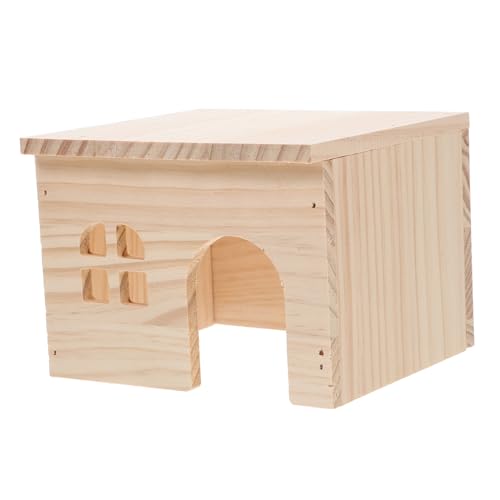 COMPUKAS Mehrkammer Hamsterhaus aus Holz mit Futter und Wasserplattform Ausbruchsicheres Versteckhaus für Kleine Haustiere Einfach zu Reinigen und Montieren als Hamster Spielplatz und von COMPUKAS