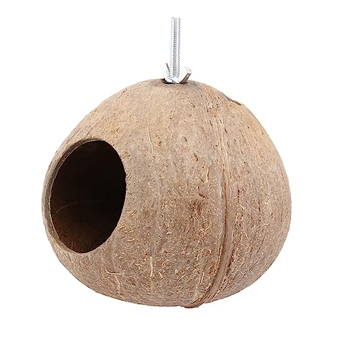 COMPUKAS Natürlicher Kokosnussschalen Nistkasten Vogelhaus zum Aufhängen Wetterfeste Gartendekoration Künstliches Vogelnest für Kanarienvögel Papageien und Kleine Gartenvögel von COMPUKAS