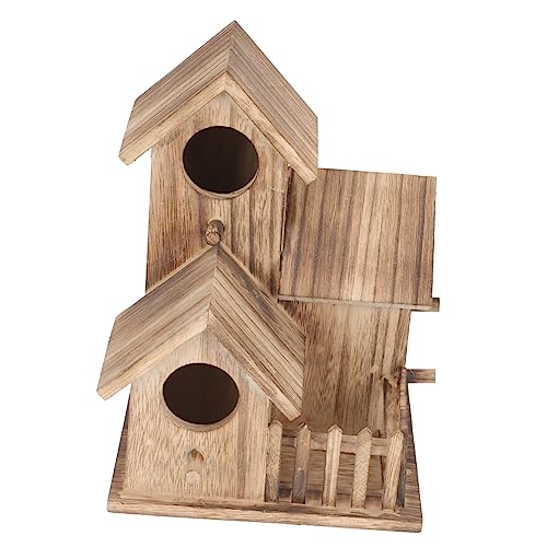 COMPUKAS Nisthütte für Vogelsittiche vogelhaus Birds Sparrow Vogelbehausung gartenloege groß Garten Nisthaus Sittich Nisthütte Nester Sittichnest aus Holz Nesthaus für Sittiche hölzern von COMPUKAS